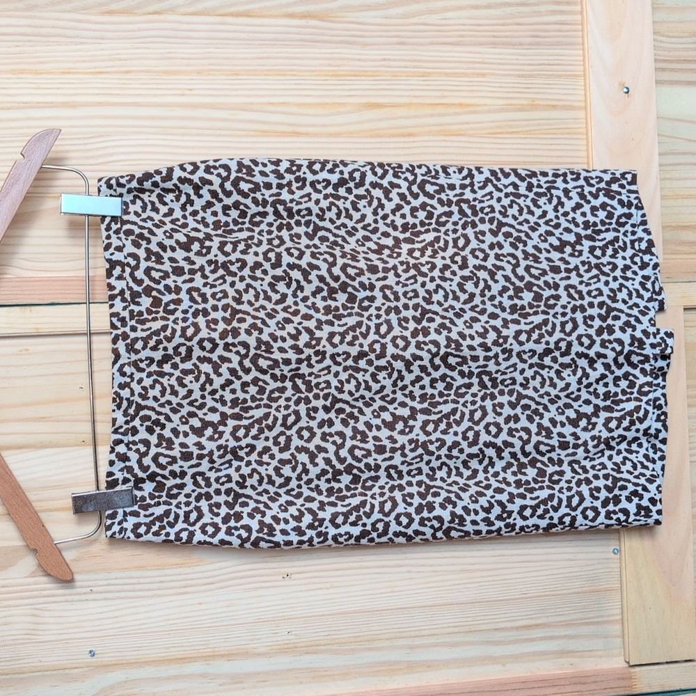 Sophisticated J. Crew Linen Leopard Print No. 2 Pencil Skirt Size 4